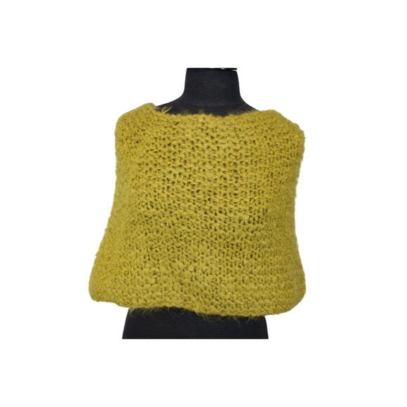 A3 New EILEEN FISHER Mohair Blend Over Shoulders Shawl Poncho Loose Knit O/S - Picture 1 of 5